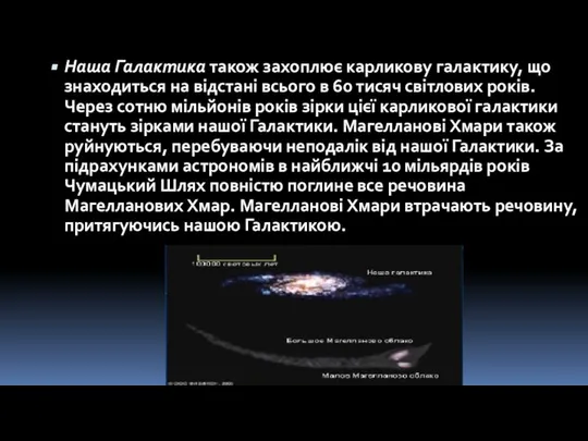 Наша Галактика також захоплює карликову галактику, що знаходиться на відстані всього