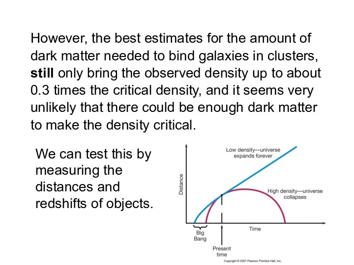 However, the best estimates for the amount of dark matter needed