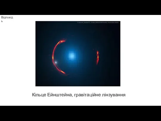 Відповідь Кільце Ейнштейна, гравітаційне лінзування