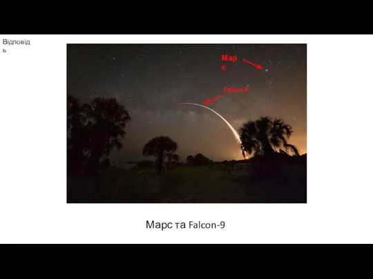 Відповідь Марс та Falcon-9