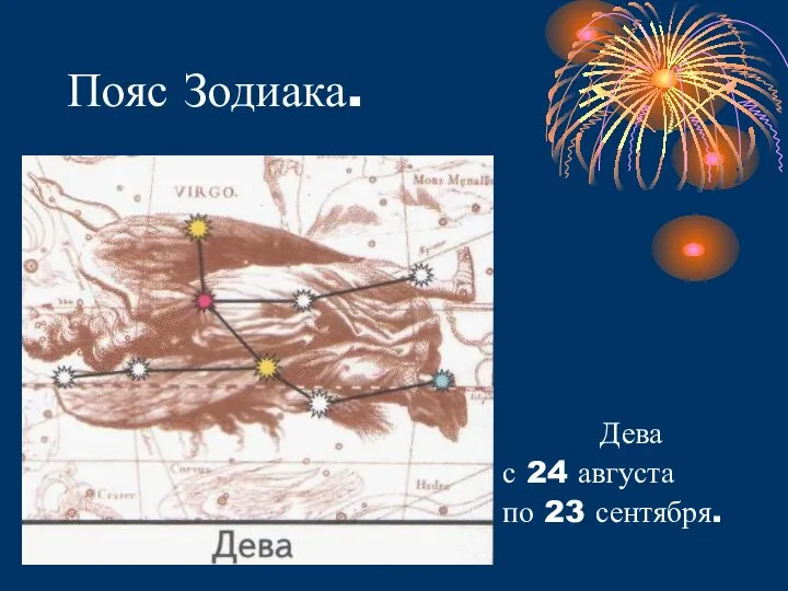 Пояс Зодиака. Дева - с 24 августа по 23 сентября.