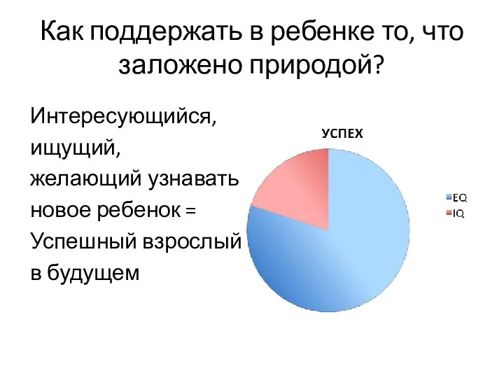 Как поддержать в ребенке то, что заложено природой? Интересующийся, ищущий, желающий