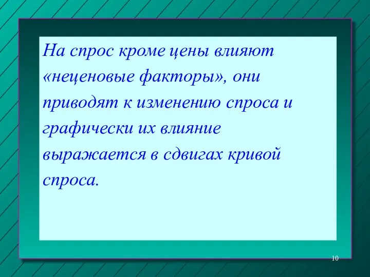 На спрос кроме цены влияют «неценовые факторы», они приводят к изменению