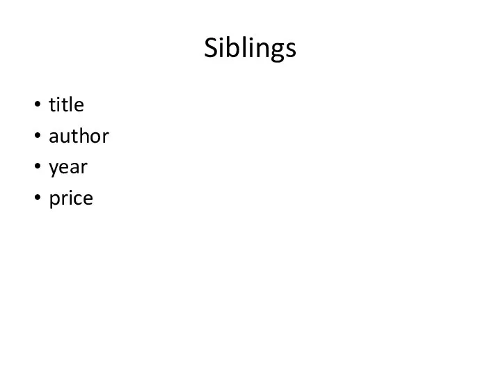 Siblings title author year price