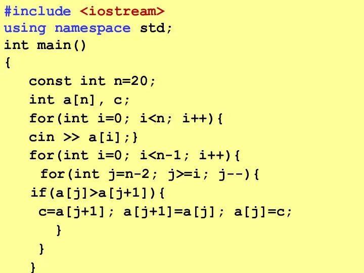 #include using namespace std; int main() { const int n=20; int