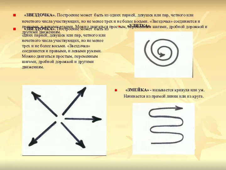 «ЗВЕЗДОЧКА». Построение может быть из одних парней, девушек или пар, четного