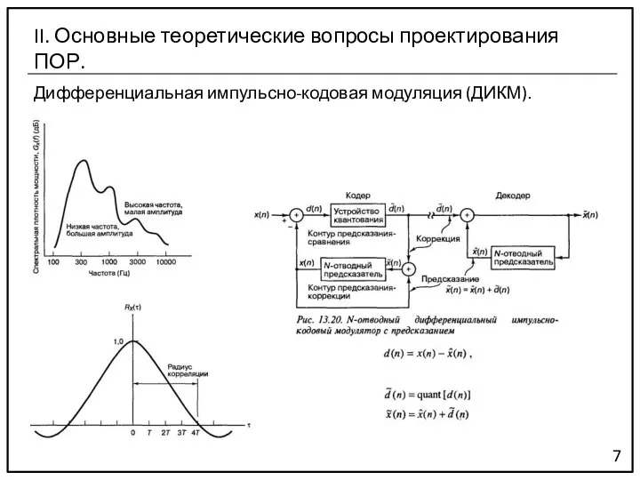 Дифференциальная импульсно-кодовая модуляция (ДИКМ). 7 II. Основные теоретические вопросы проектирования ПОР.