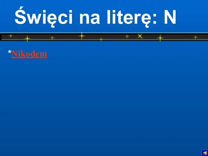 Święci na literę: N *Nikodem