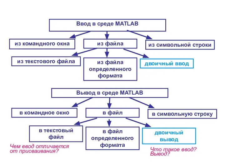 Что такое ввод? Вывод? Чем ввод отличается от присваивания?