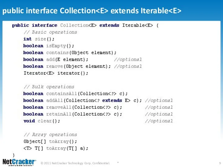 public interface Collection extends Iterable