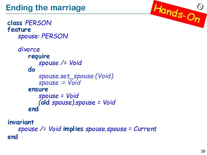 Ending the marriage class PERSON feature spouse: PERSON divorce require spouse