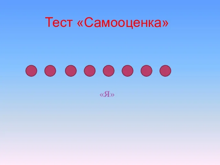 Тест «Самооценка» «Я»