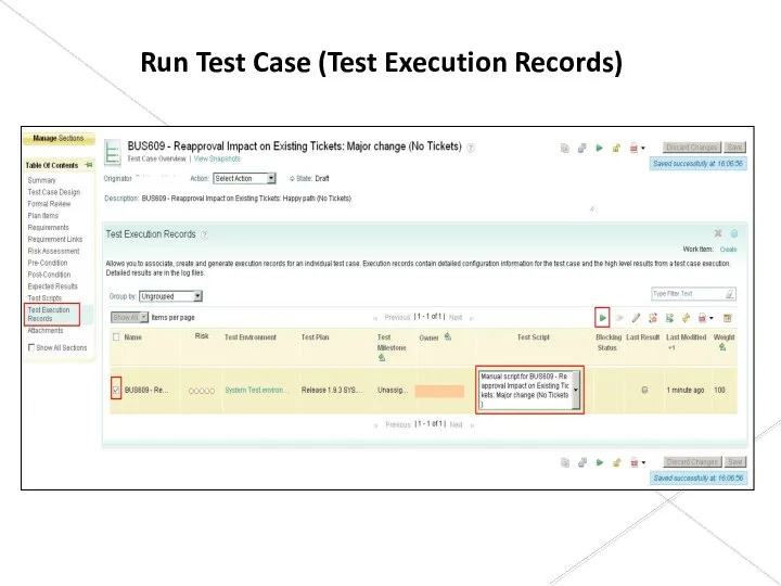 Run Test Case (Test Execution Records)