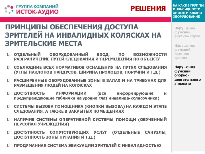 ПРИНЦИПЫ ОБЕСПЕЧЕНИЯ ДОСТУПА ЗРИТЕЛЕЙ НА ИНВАЛИДНЫХ КОЛЯСКАХ НА ЗРИТЕЛЬСКИЕ МЕСТА Нарушения