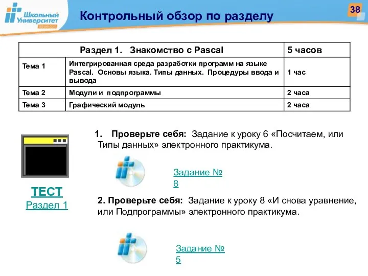 ТЕСТ Раздел 1 2 часа Графический модуль Тема 3 1 час