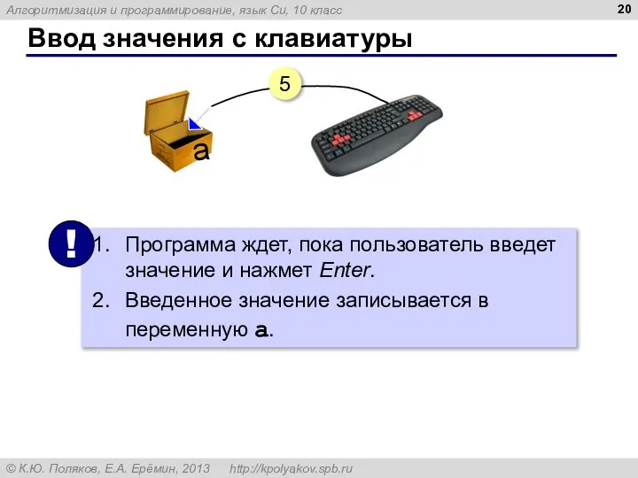 Ввод значения с клавиатуры 5 a