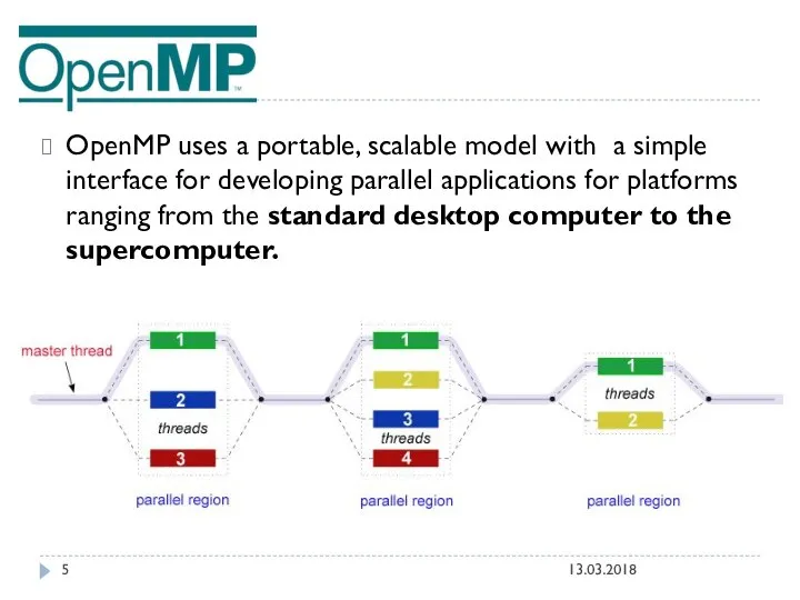 OpenMP uses a portable, scalable model with a simple interface for