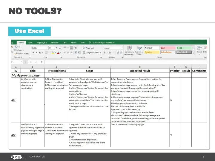 NO TOOLS? Use Excel