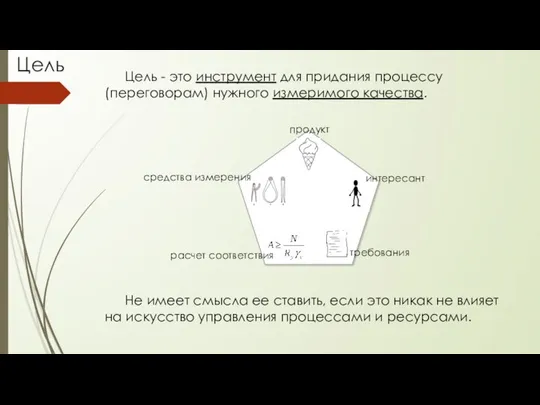 Цель Не имеет смысла ее ставить, если это никак не влияет