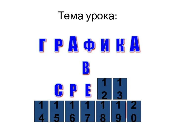 Тема урока: Г А Р Ф И К А В Р