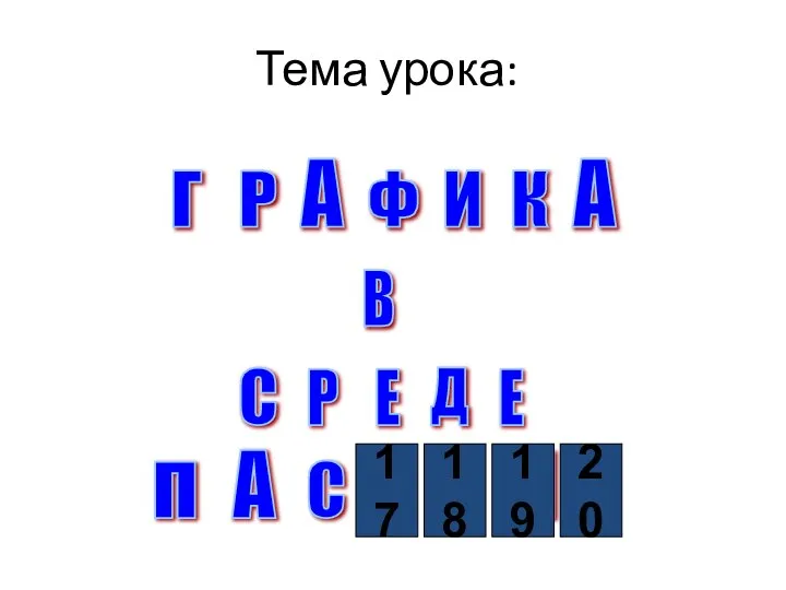 Тема урока: Г А Р Ф И К А В Р