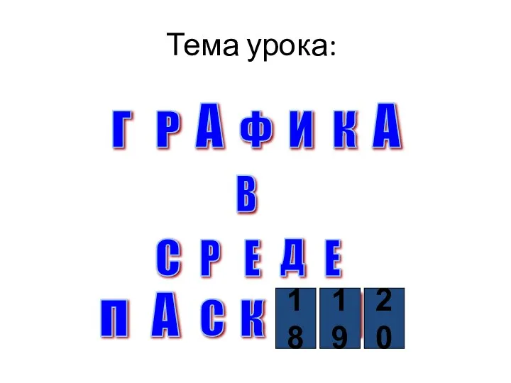 Тема урока: Г А Р Ф И К А В Р