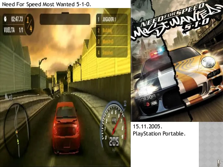 Need For Speed Most Wanted 5-1-0. 15.11.2005. PlayStation Portable.