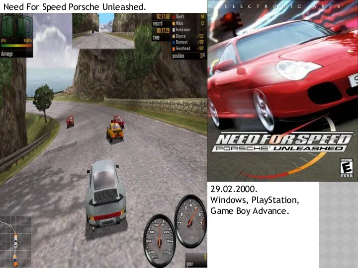 Need For Speed Porsche Unleashed. 29.02.2000. Windows, PlayStation, Game Boy Advance.