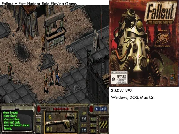 Fallout A Post Nuclear Role Playing Game. 30.09.1997. Windows, DOS, Mac Os.