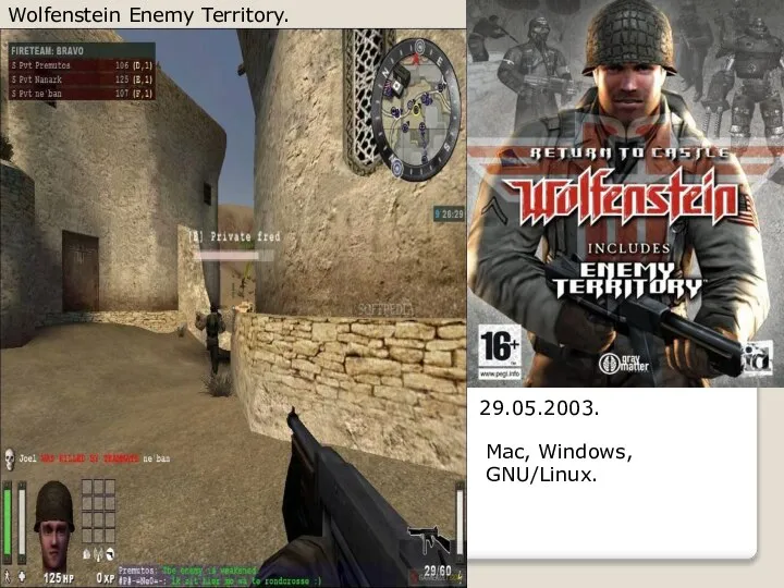 Wolfenstein Enemy Territory. 29.05.2003. Mac, Windows, GNU/Linux.