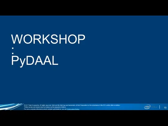 WORKSHOP: PyDAAL