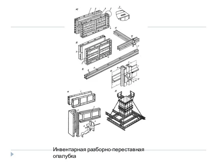 Инвентарная разборно-переставная опалубка