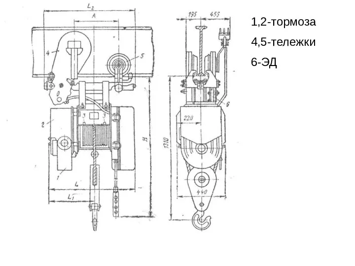 1,2-тормоза 4,5-тележки 6-ЭД