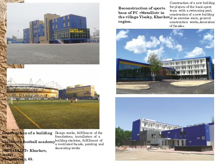 Reconstruction of sports base of FC «Мetallist» in the village Visoky,