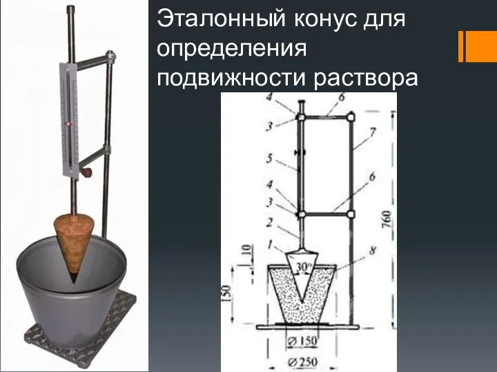 Эталонный конус для определения подвижности раствора