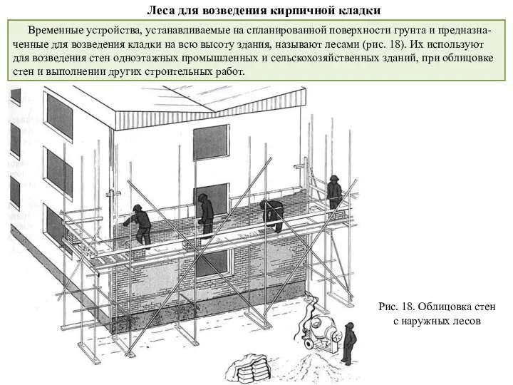 Временные устройства, устанавливаемые на спланированной поверхности грунта и предназна-ченные для возведения