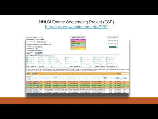 NHLBI Exome Sequencing Project (ESP) http://evs.gs.washington.edu/EVS/
