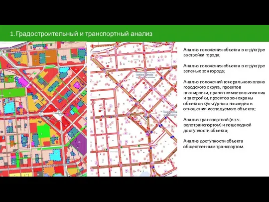 1. Градостроительный и транспортный анализ Анализ положения объекта в структуре застройки