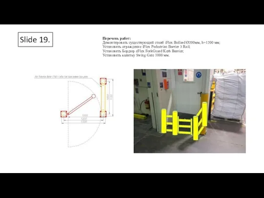 Slide 19. Перечень работ: Демонтировать существующий столб iFlex Bollard Ø200мм, h=1200