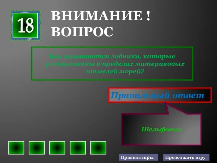 Как называются ледники, которые расположены в пределах материковых отмелей морей? Правильный