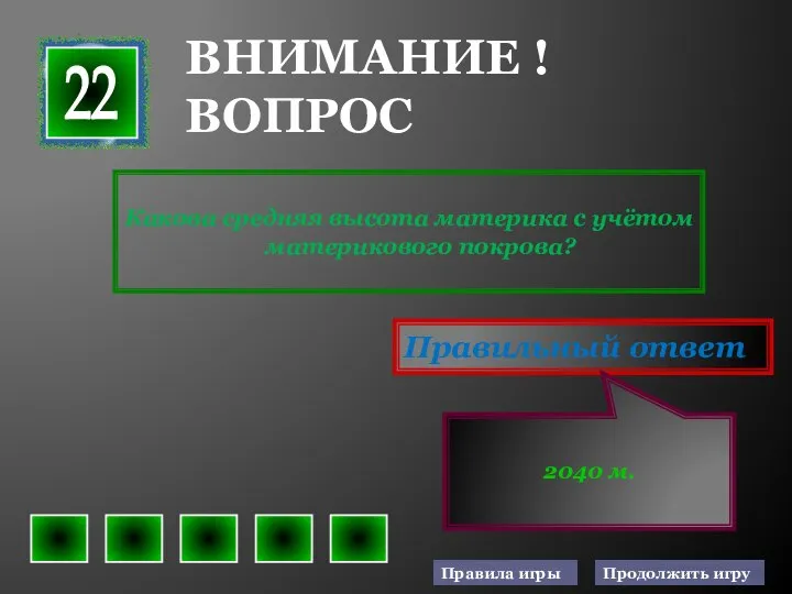 Какова средняя высота материка с учётом материкового покрова? Правильный ответ 2040