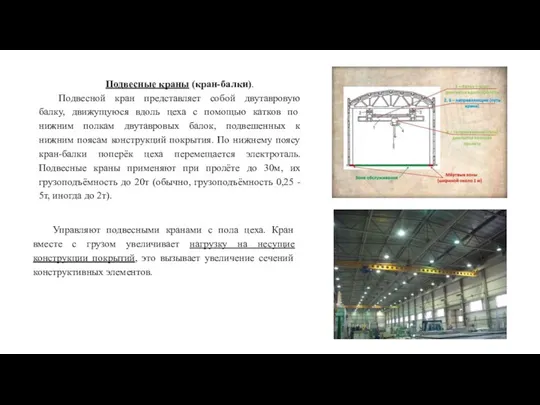 Подвесные краны (кран-балки). Подвесной кран представляет собой двутавровую балку, движущуюся вдоль