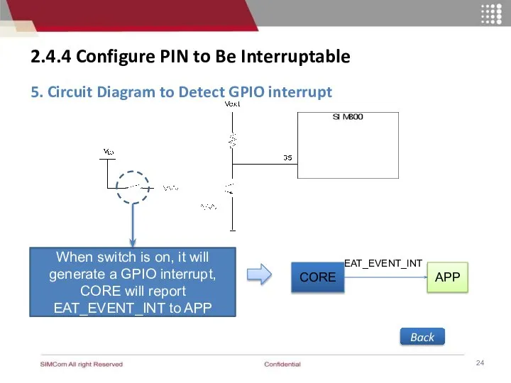 2.4.4 Configure PIN to Be Interruptable 5. Circuit Diagram to Detect