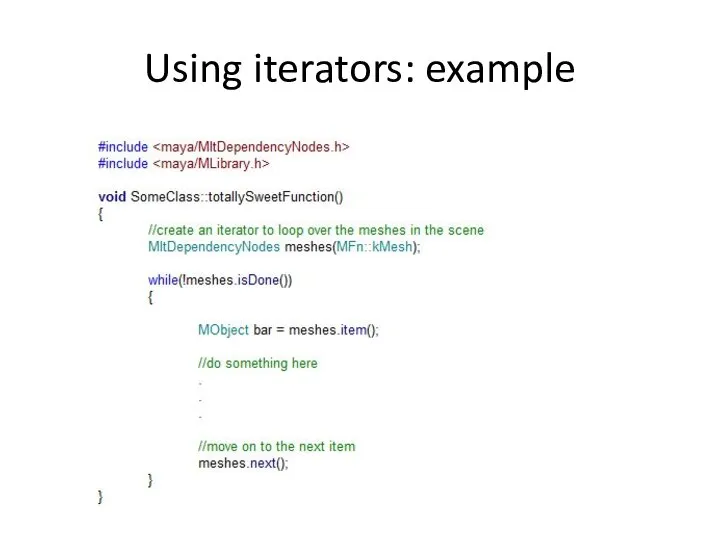 Using iterators: example