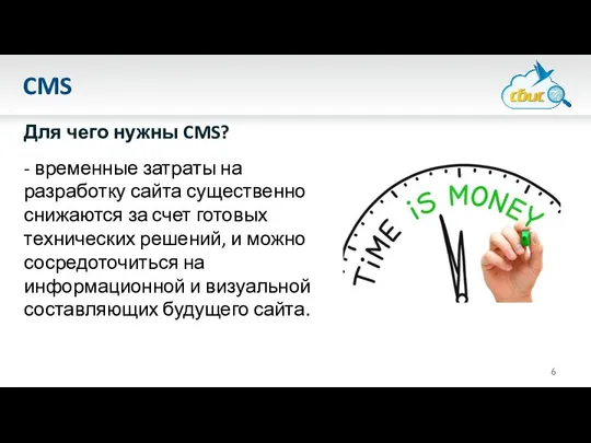 CMS Для чего нужны CMS? - временные затраты на разработку сайта