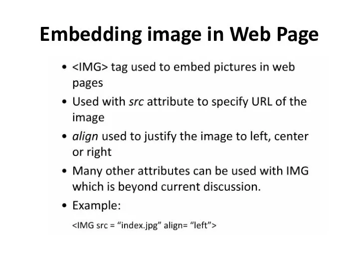 Embedding image in Web Page