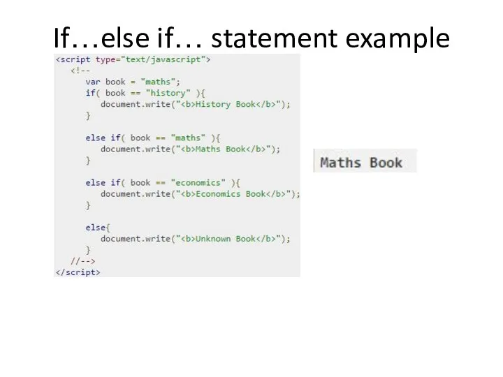 If…else if… statement example