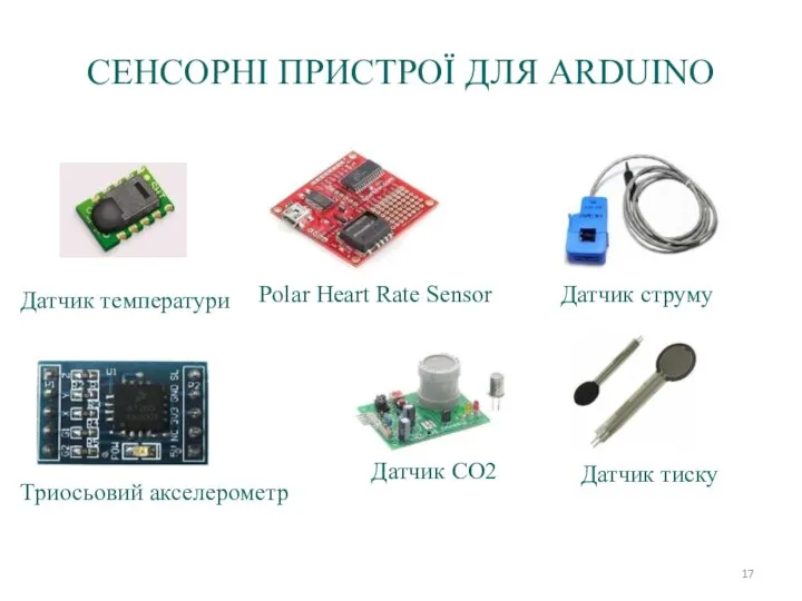 Датчик температури Триосьовий акселерометр Датчик струму Датчик CO2 Датчик тиску Polar