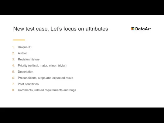 New test case. Let’s focus on attributes Unique ID. Author Revision