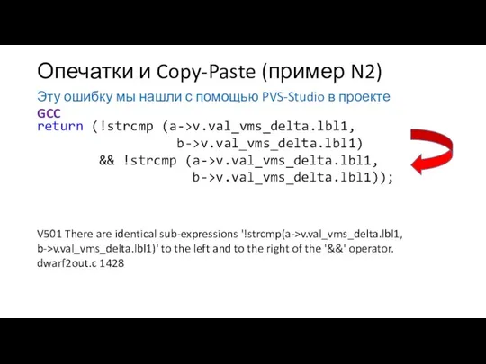 Опечатки и Copy-Paste (пример N2) Эту ошибку мы нашли с помощью